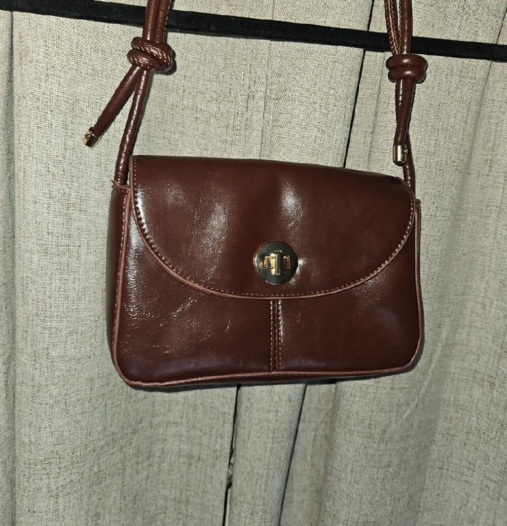 Korean Classic Brown Leather Shoulder Bag